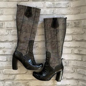 Ginita Glen Plaid Spectator Riding Boots